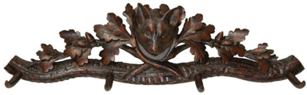 Fox Head Coat Hook with 4 Hooks