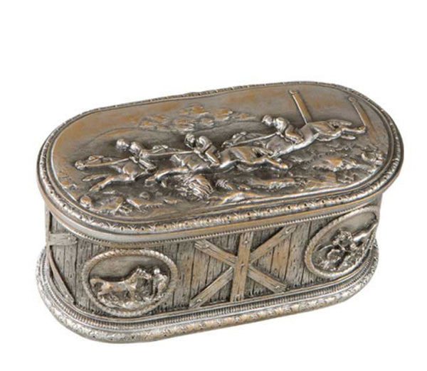 Horse Scene Lidded Box Bronze Finish