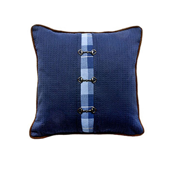 Cardigan Navy Snaffle Bit Pillow